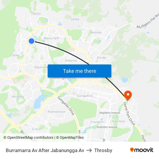 Burramarra Av After Jabanungga Av to Throsby map