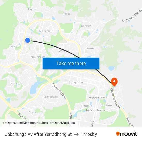 Jabanunga Av After Yerradhang St to Throsby map