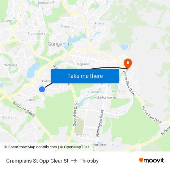 Grampians St Opp Clear St to Throsby map