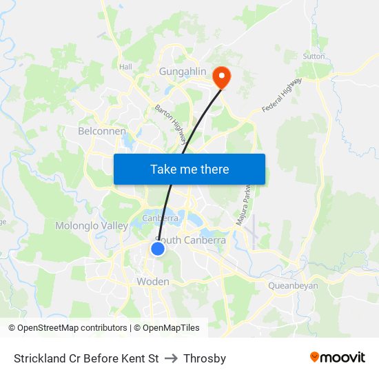 Strickland Cr Before Kent St to Throsby map