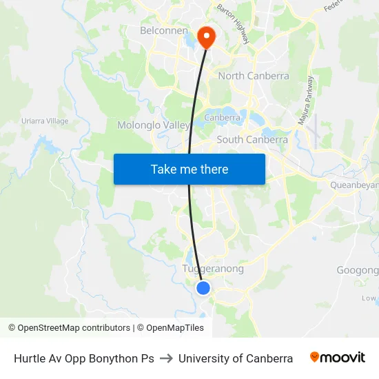 Hurtle Av Opp Bonython Ps to University of Canberra map