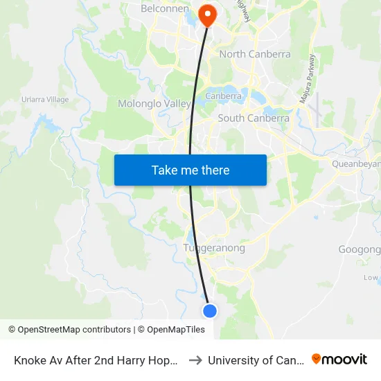 Knoke Av After 2nd Harry Hopman Cct to University of Canberra map