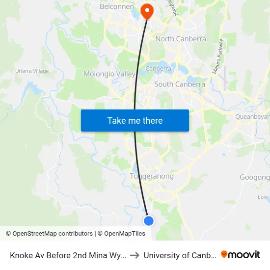 Knoke Av Before 2nd Mina Wylie Cr to University of Canberra map