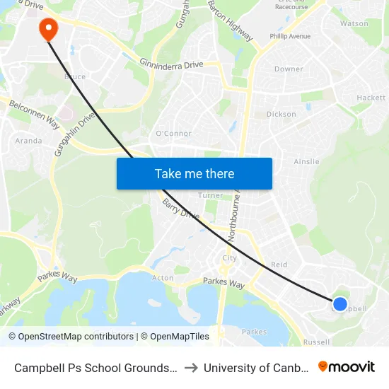 Campbell Ps School Grounds Sso to University of Canberra map