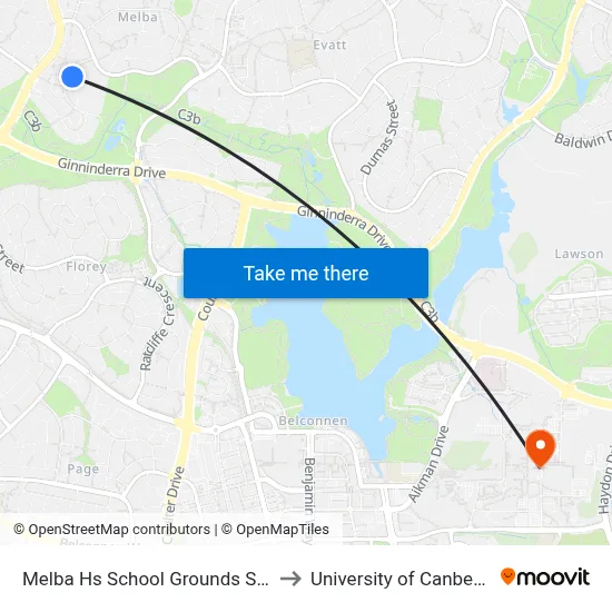 Melba Hs School Grounds Sso to University of Canberra map