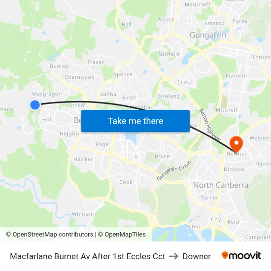 Macfarlane Burnet Av After 1st Eccles Cct to Downer map
