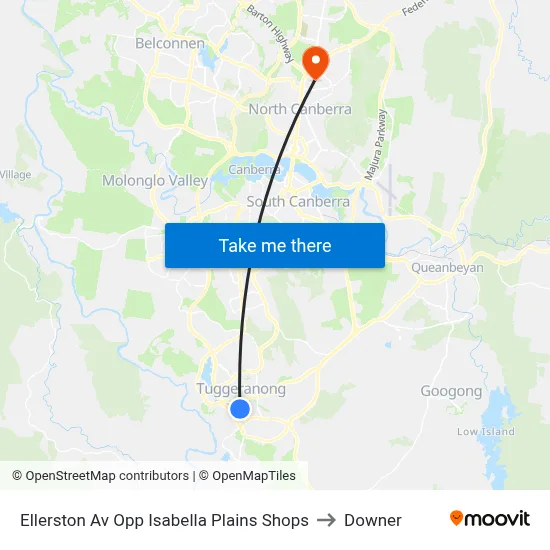 Ellerston Av Opp Isabella Plains Shops to Downer map
