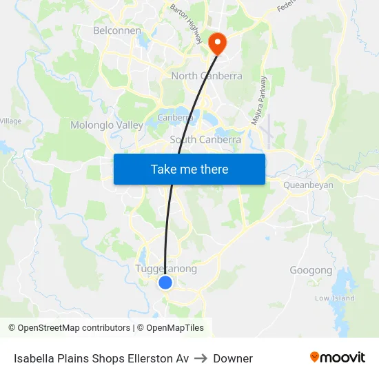 Isabella Plains Shops Ellerston Av to Downer map