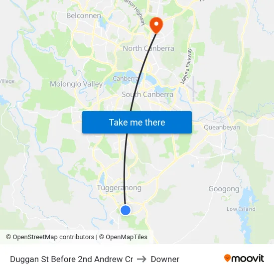 Duggan St Before 2nd Andrew Cr to Downer map