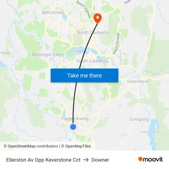 Ellerston Av Opp Keverstone Cct to Downer map