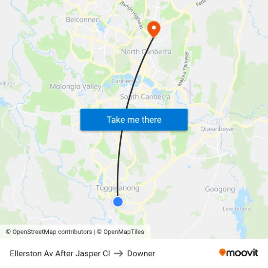 Ellerston Av After Jasper Cl to Downer map