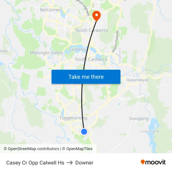 Casey Cr Opp Calwell Hs to Downer map