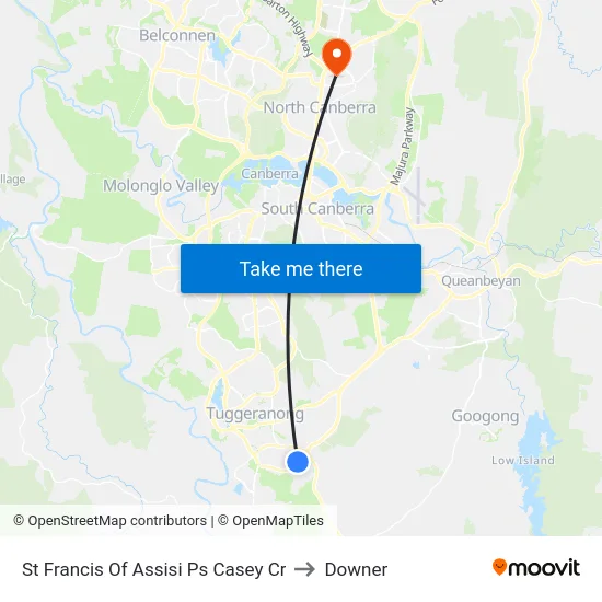 St Francis Of Assisi Ps Casey Cr to Downer map