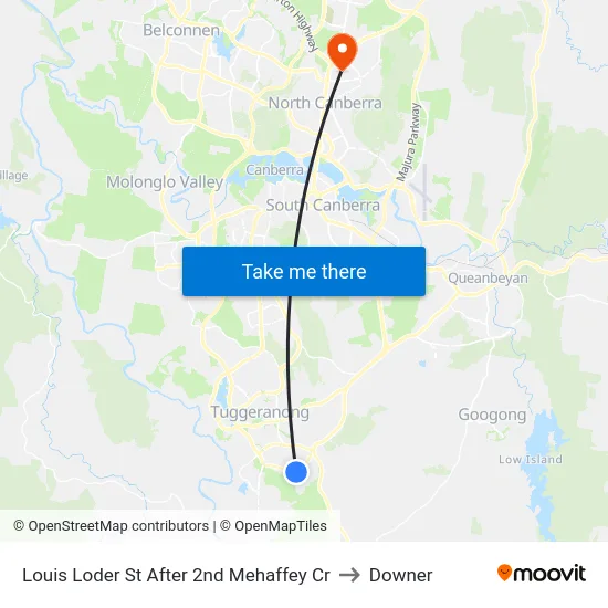 Louis Loder St After 2nd Mehaffey Cr to Downer map