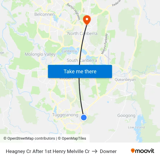 Heagney Cr After 1st Henry Melville Cr to Downer map