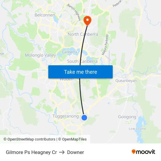Gilmore Ps Heagney Cr to Downer map