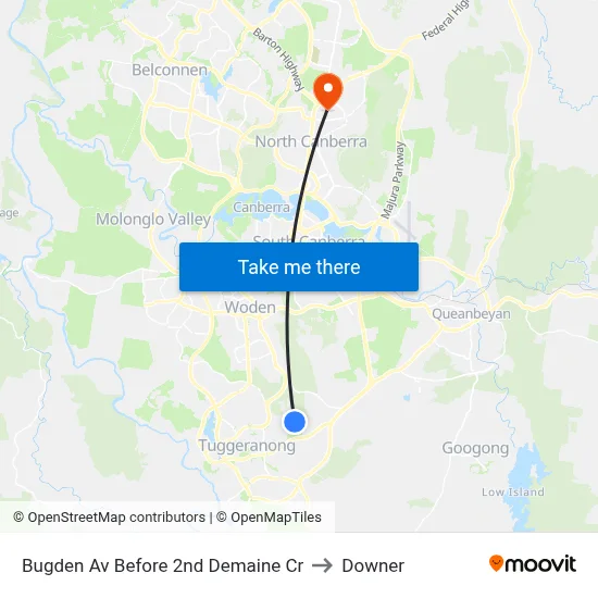 Bugden Av Before 2nd Demaine Cr to Downer map
