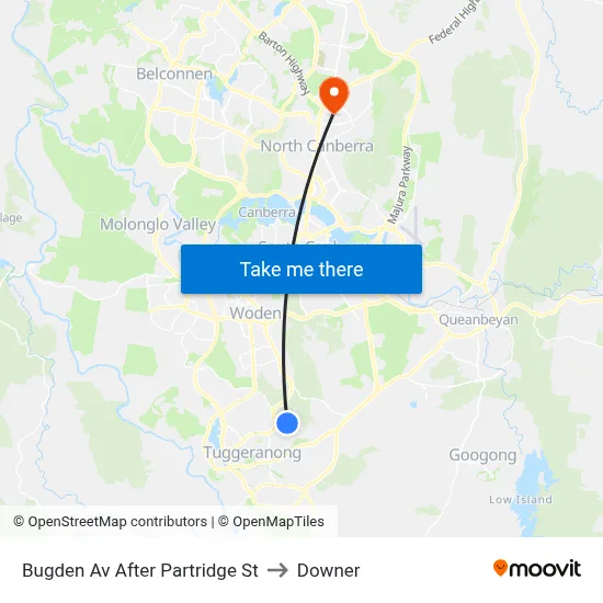 Bugden Av After Partridge St to Downer map