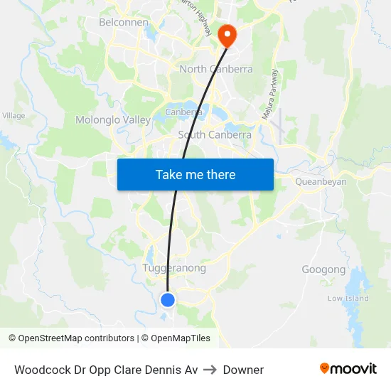 Woodcock Dr Opp Clare Dennis Av to Downer map
