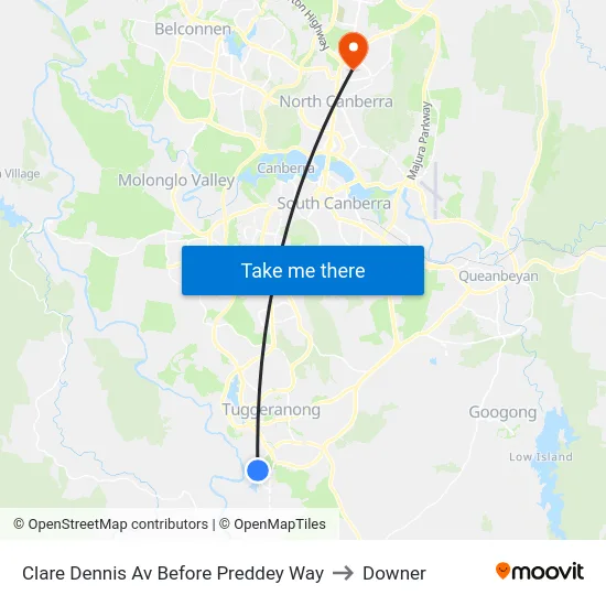 Clare Dennis Av Before Preddey Way to Downer map