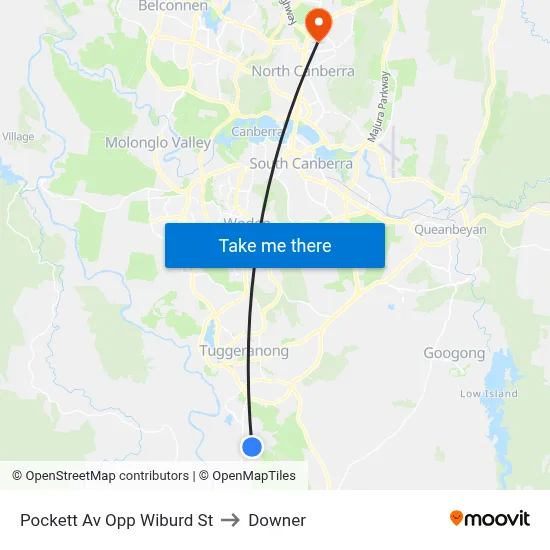 Pockett Av Opp Wiburd St to Downer map