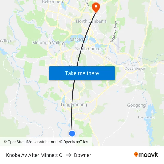 Knoke Av After Minnett Cl to Downer map