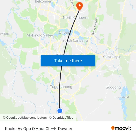 Knoke Av Opp O'Hara Cl to Downer map
