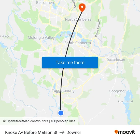 Knoke Av Before Matson St to Downer map