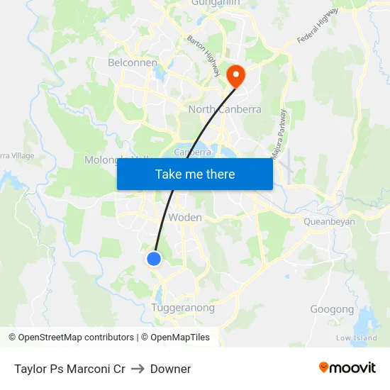 Taylor Ps Marconi Cr to Downer map
