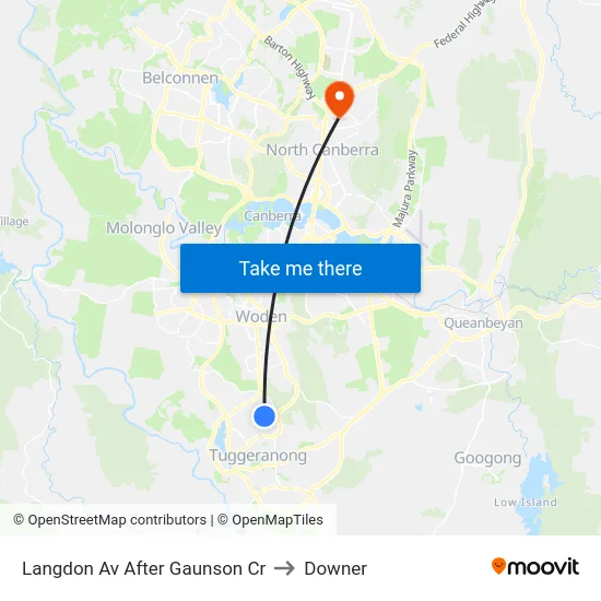 Langdon Av After Gaunson Cr to Downer map