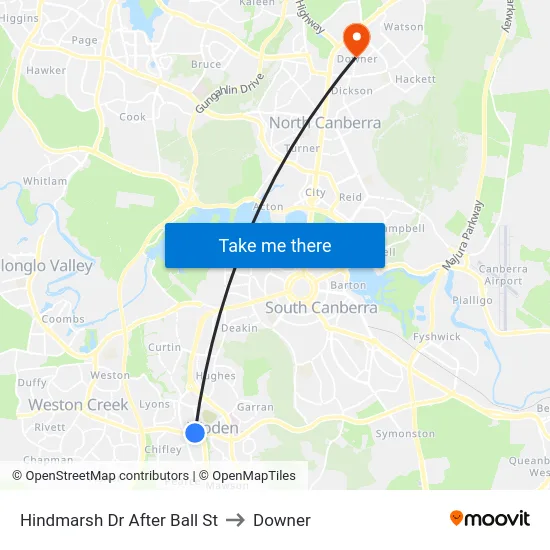 Hindmarsh Dr After Ball St to Downer map
