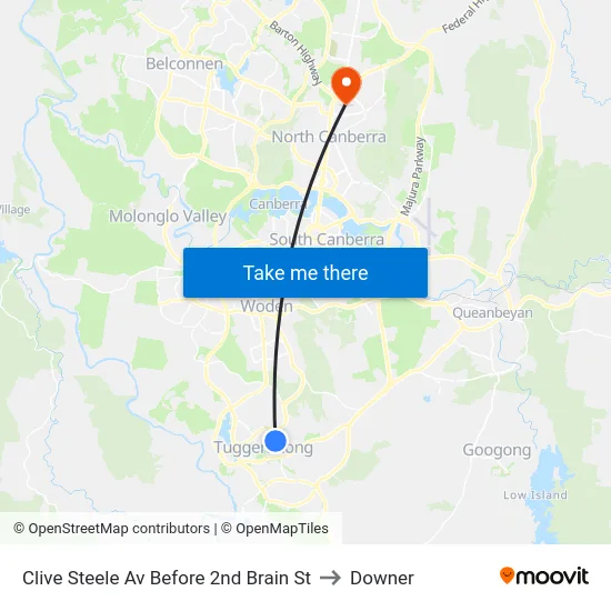 Clive Steele Av Before 2nd Brain St to Downer map
