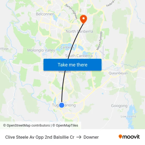Clive Steele Av Opp 2nd Balsillie Cr to Downer map