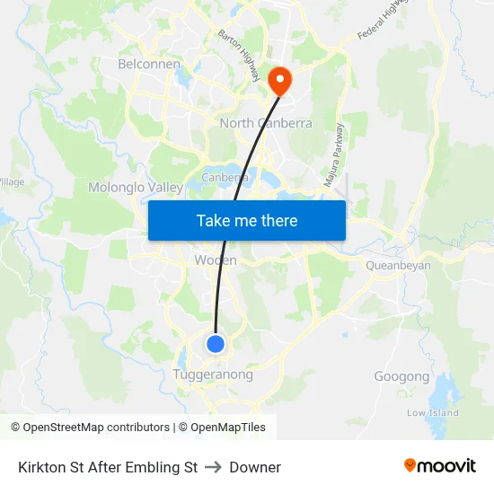 Kirkton St After Embling St to Downer map