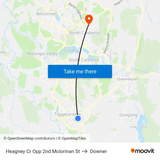 Heagney Cr Opp 2nd Mclorinan St to Downer map