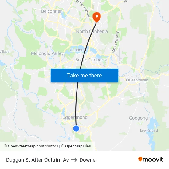Duggan St After Outtrim Av to Downer map