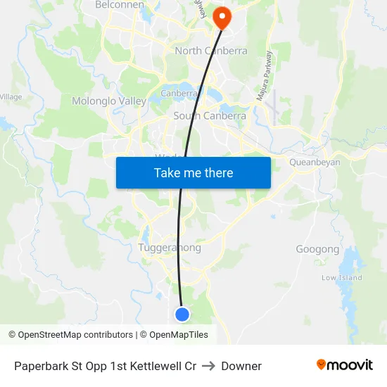 Paperbark St Opp 1st Kettlewell Cr to Downer map