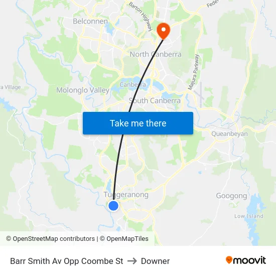 Barr Smith Av Opp Coombe St to Downer map