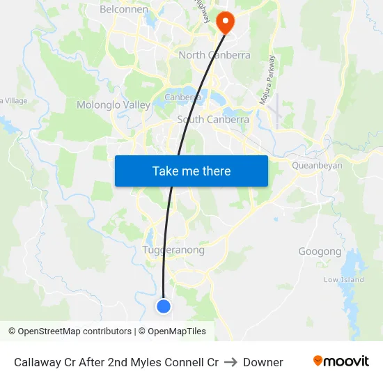 Callaway Cr After 2nd Myles Connell Cr to Downer map