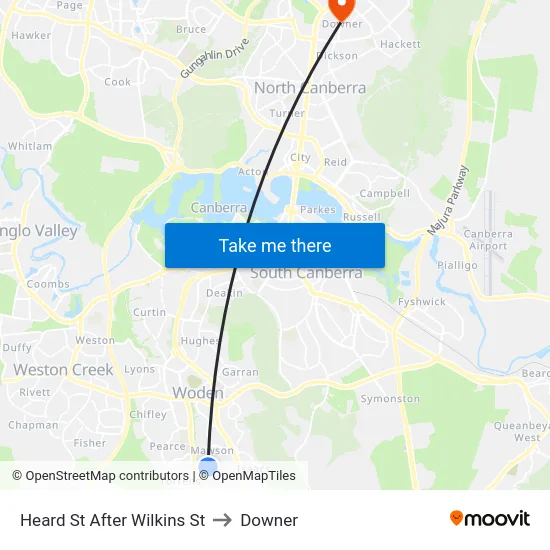 Heard St After Wilkins St to Downer map