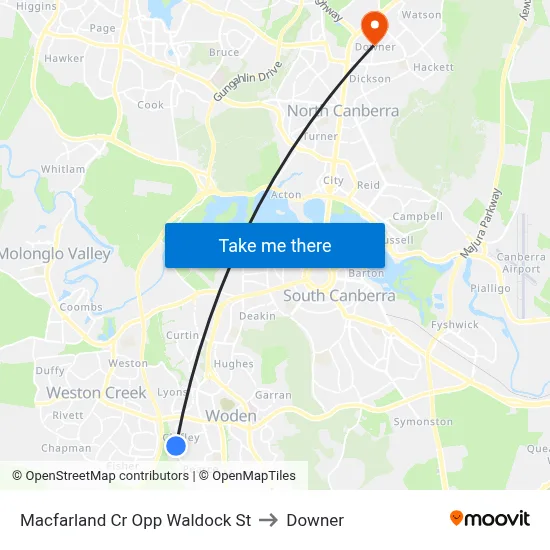 Macfarland Cr Opp Waldock St to Downer map