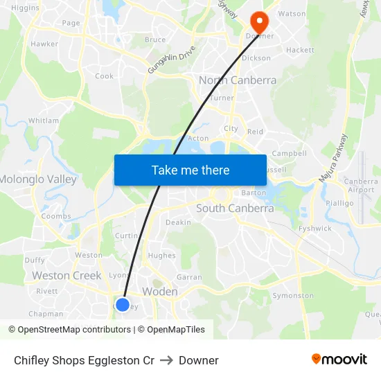 Chifley Shops Eggleston Cr to Downer map