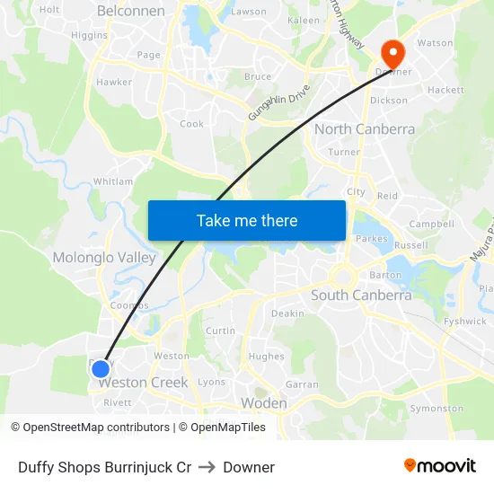 Duffy Shops Burrinjuck Cr to Downer map
