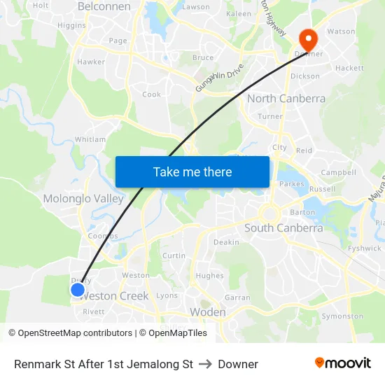 Renmark St After 1st Jemalong St to Downer map