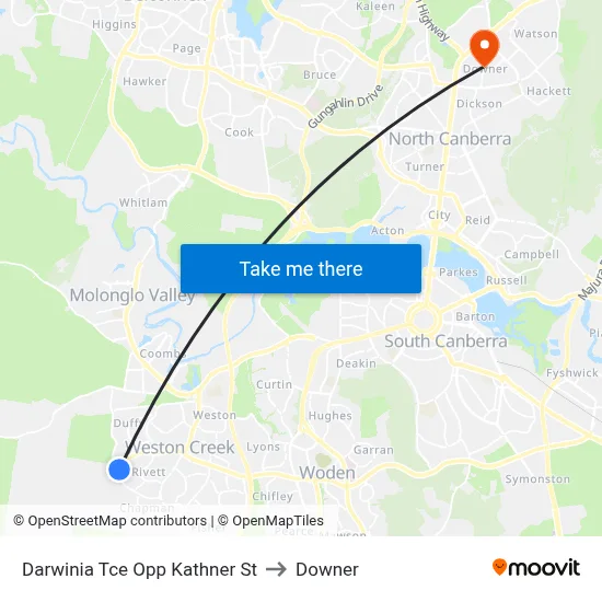 Darwinia Tce Opp Kathner St to Downer map