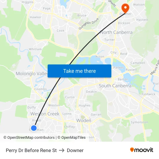 Perry Dr Before Rene St to Downer map