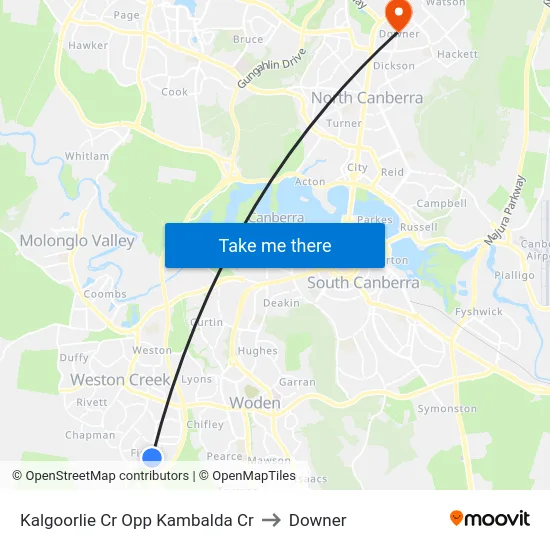 Kalgoorlie Cr Opp Kambalda Cr to Downer map