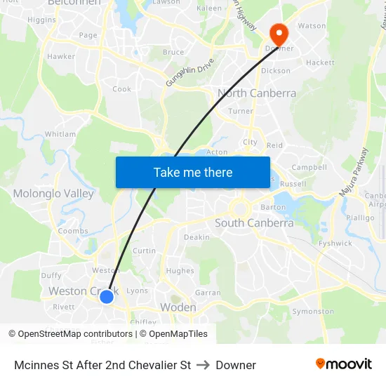 Mcinnes St After 2nd Chevalier St to Downer map