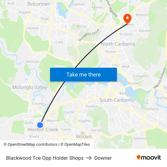Blackwood Tce Opp Holder Shops to Downer map