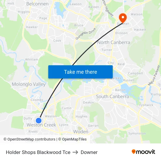 Holder Shops Blackwood Tce to Downer map